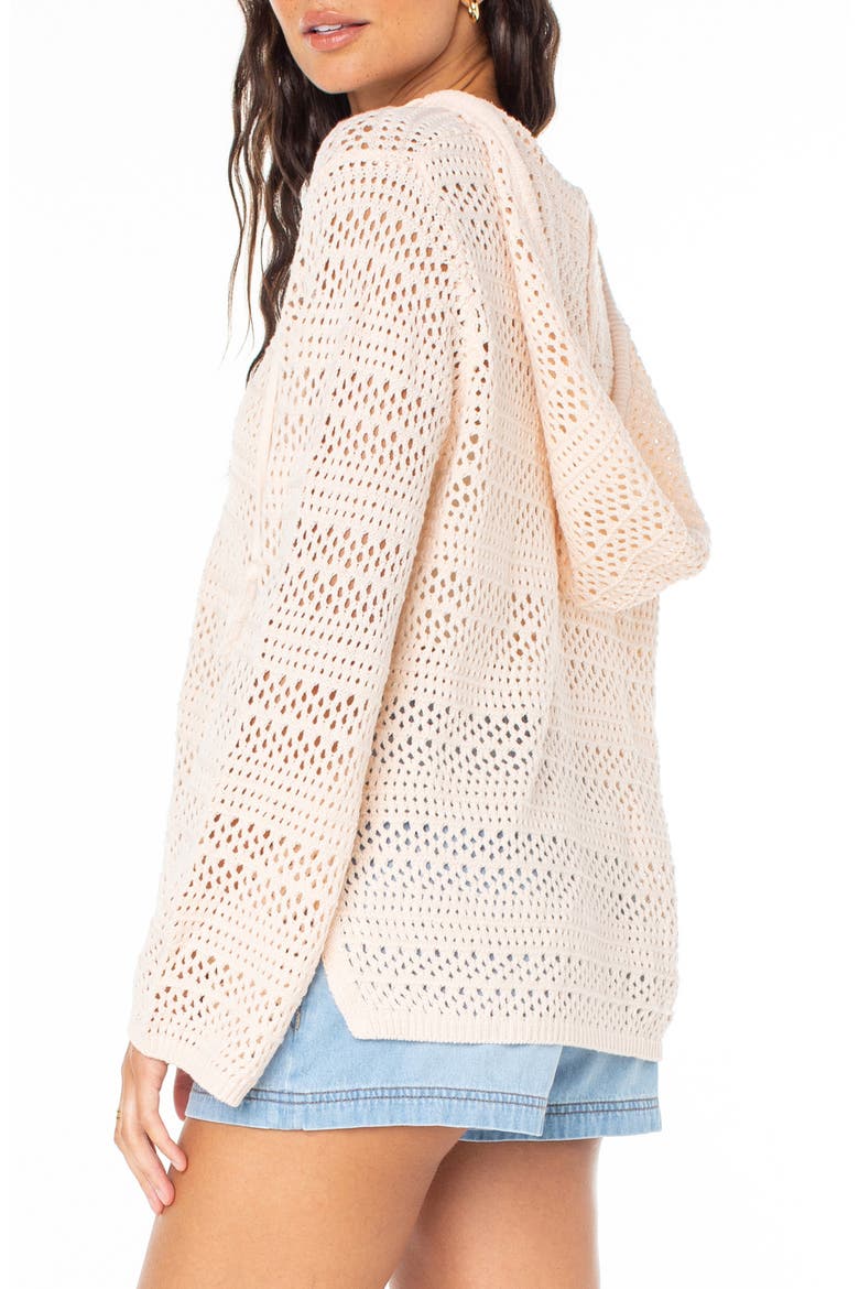 Hippie Love Open Stitch Hoodie, Alternate, color, PINK CHAMPAGNE