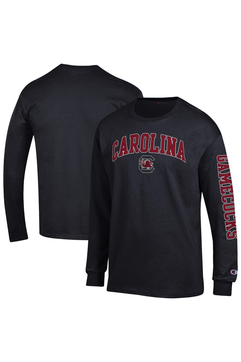 Men's Champion  Black South Carolina Gamecocks Arch Over Logo 2-Hit Long Sleeve T-Shirt, Alternate, color, Black