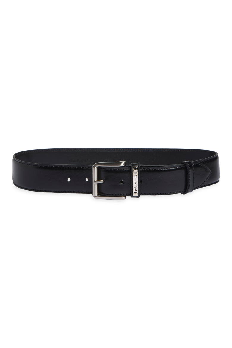 Juana Leather Belt, Main, color, BLACK