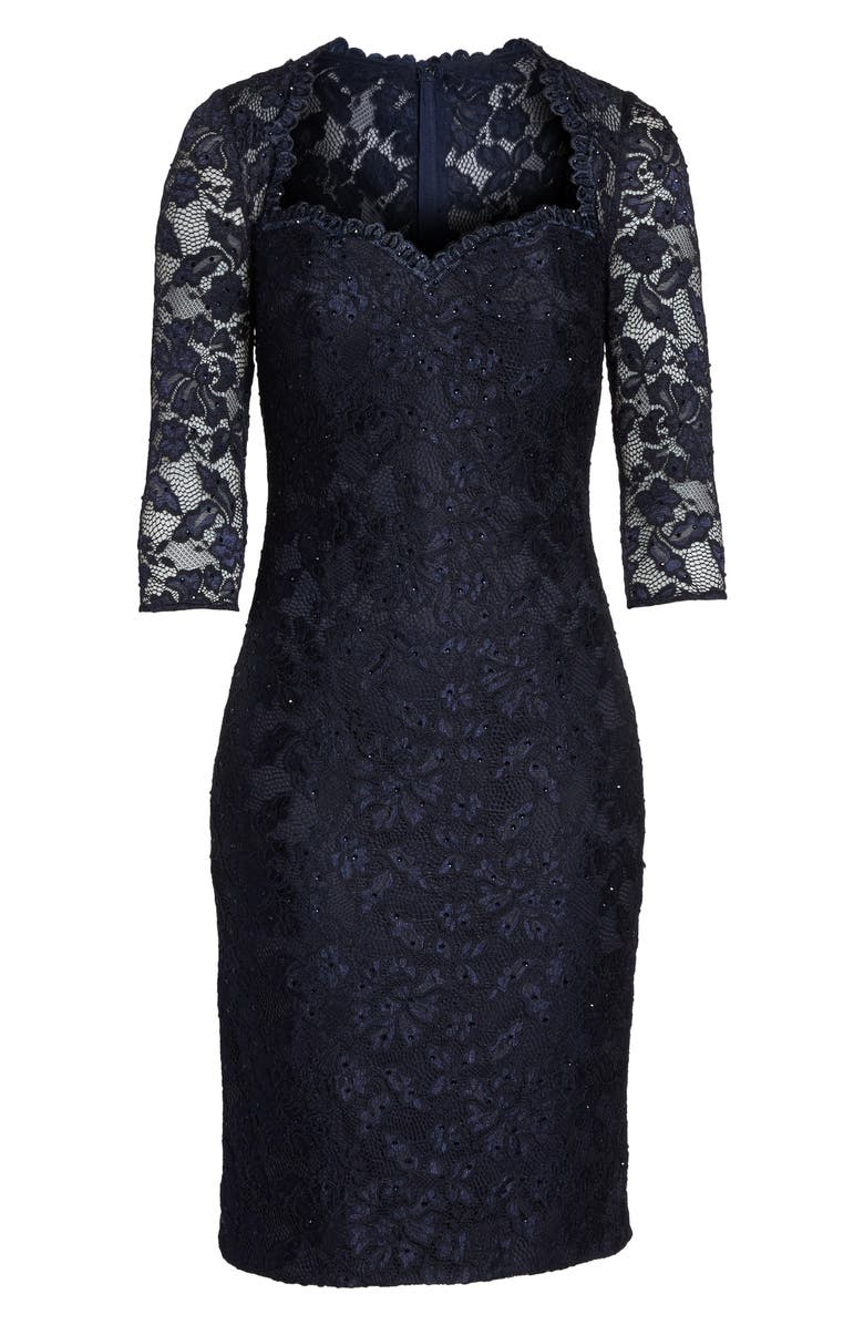 La Femme Lace Cocktail Dress, Alternate, color,