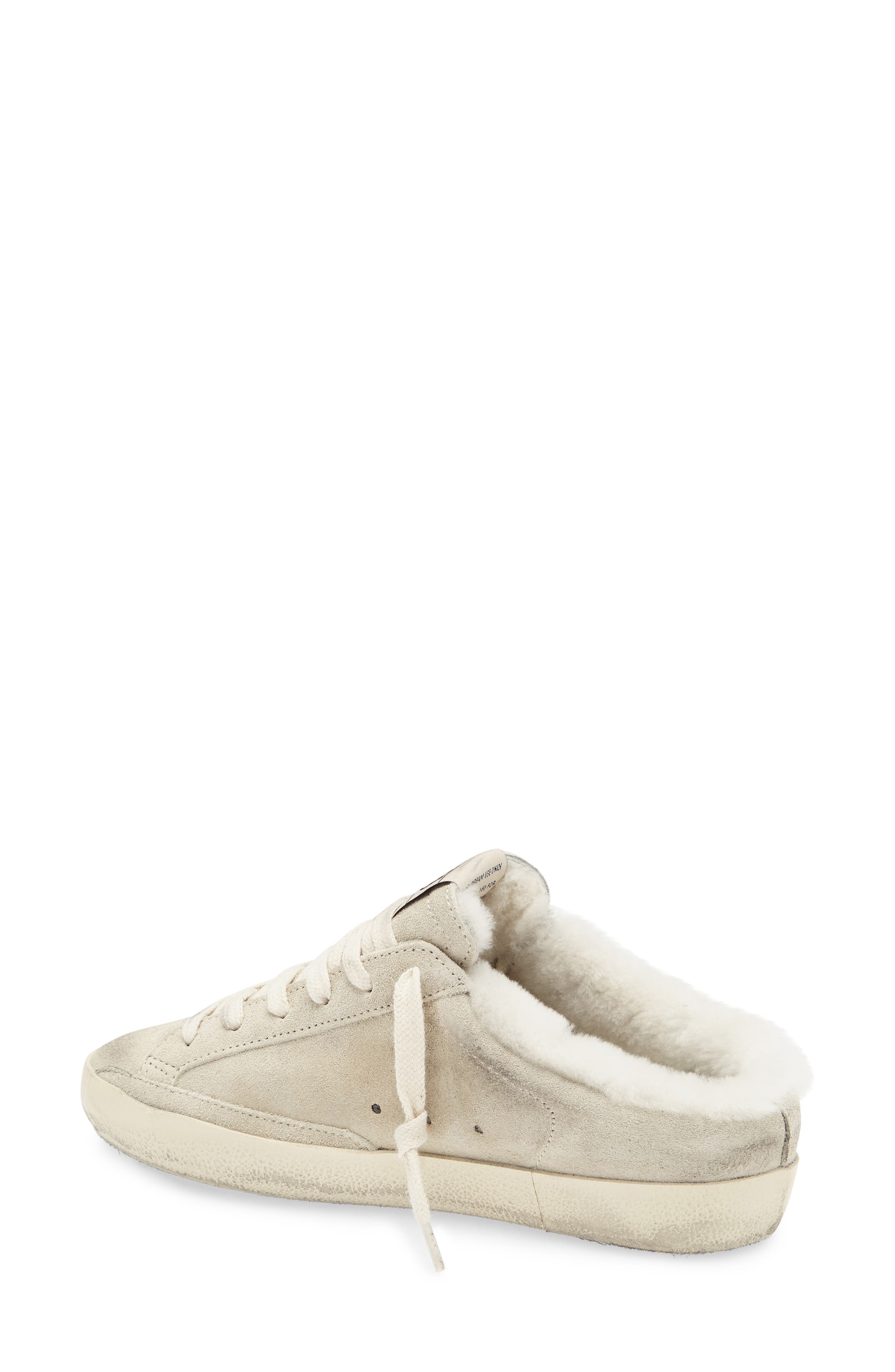 Golden Goose Super-Star Sabot Genuine Shearling Lined Mule Sneaker, Alternate, color, White/ Crystal