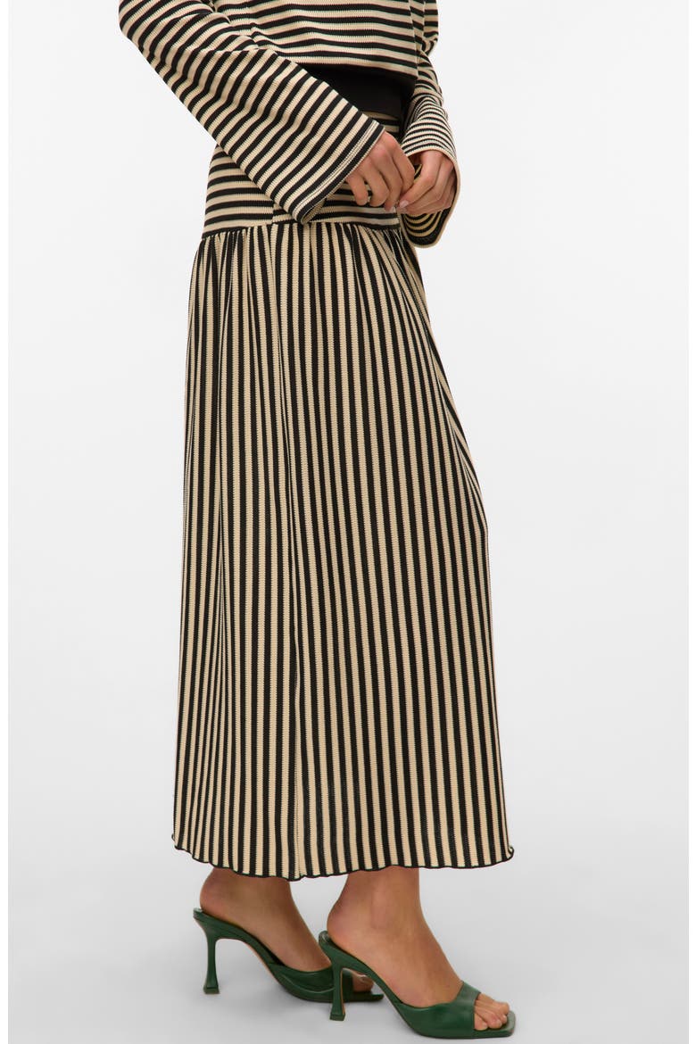 Isabella Stripe Knit Midi Skirt, Alternate, color, BLACK STRIPES BIRCH