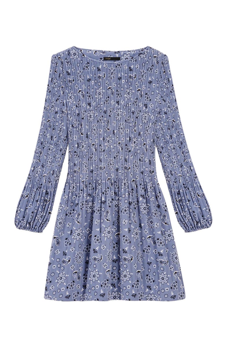 maje Patterned pleated dress, Alternate, color, 