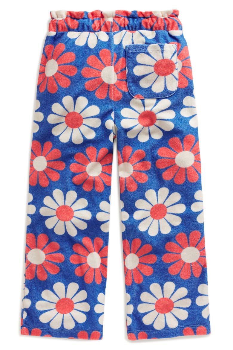 Kids' Flower Print Terry Cloth Pants, Alternate, color, CABANA BLUE GEO DAISY