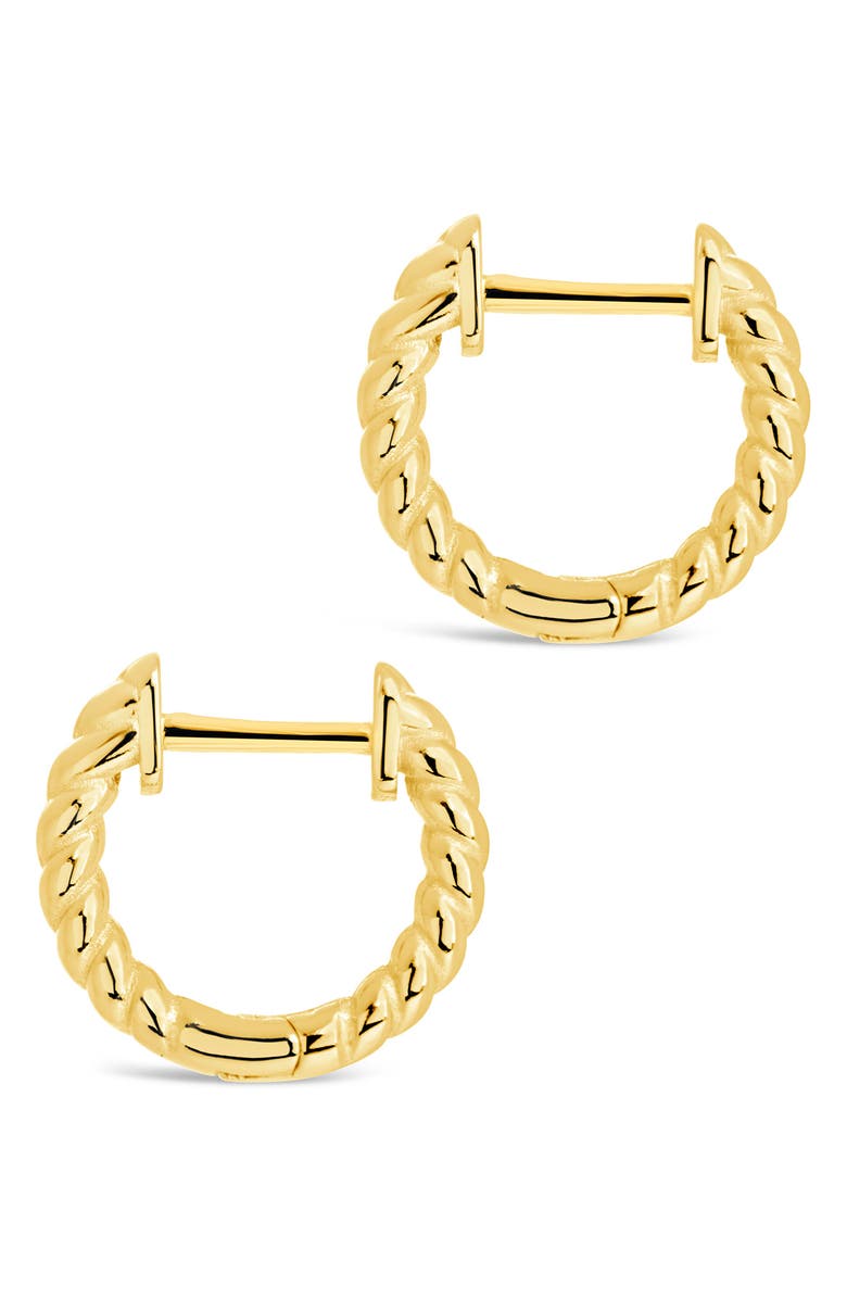 Sterling Forever 14K Gold Vermeil Braided Huggie Hoop Earrings, Main, color, 