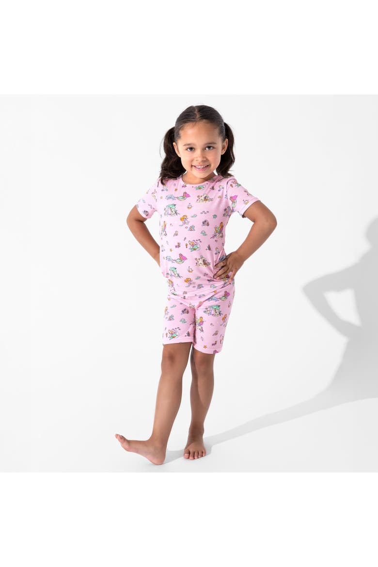 Mermaid Lagoon Kids 2-Piece Short Sleeve & Shorts Pajama Set, Alternate, color, Mermaid Lagoon