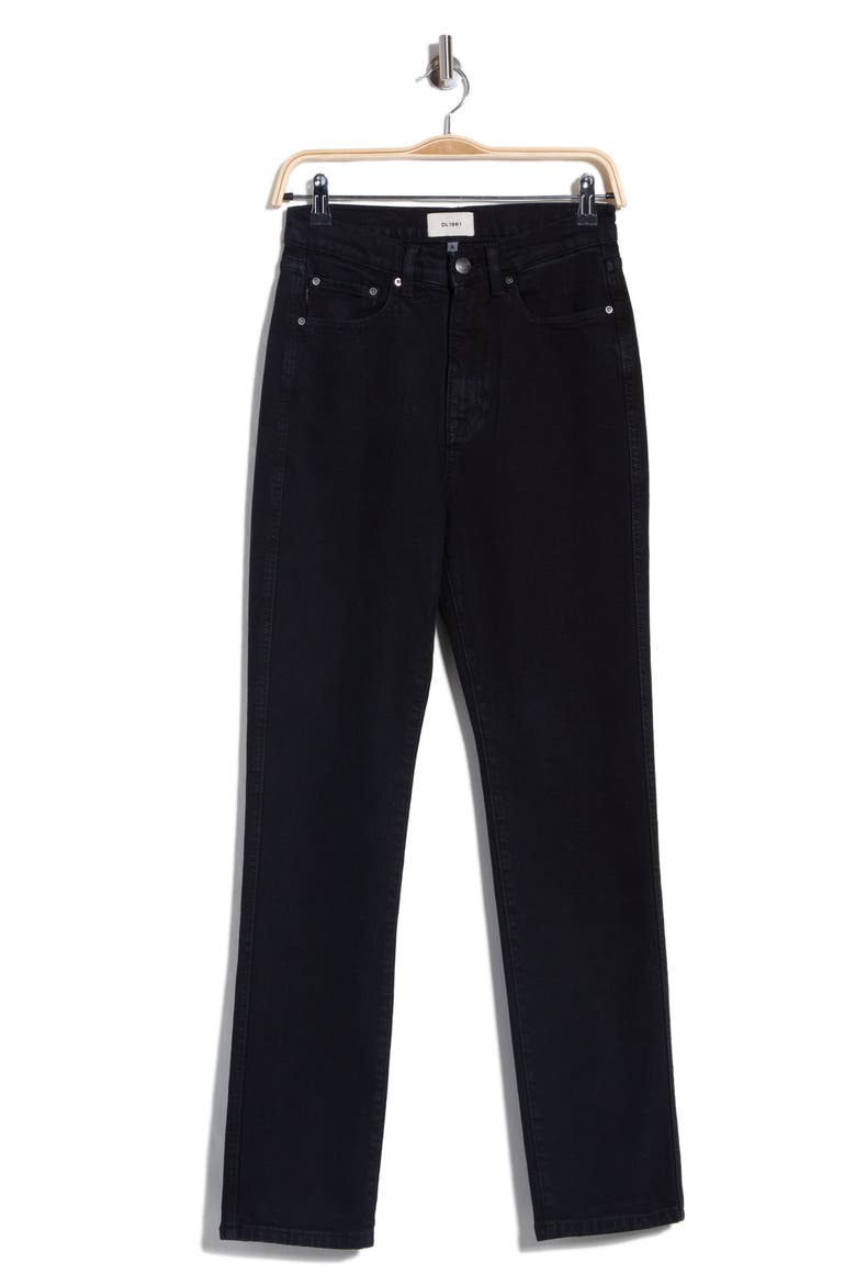 Kristy High Waist Straight Leg Jeans, Main, color, BLACK