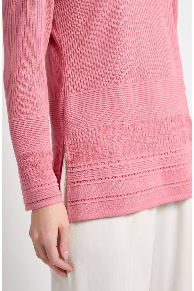 Mixed Stitch Relaxed Fit Sweater, Alternate, color, HONEY SUCKLE
