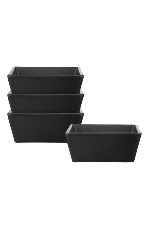 Stone Lain Grace Stoneware 4-piece Bowl Set In Black