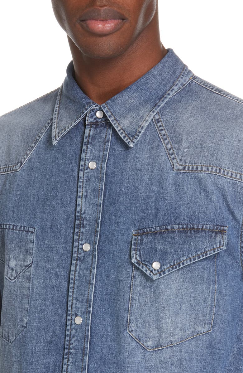 Maison Margiela Denim Sport Shirt, Alternate, color, 