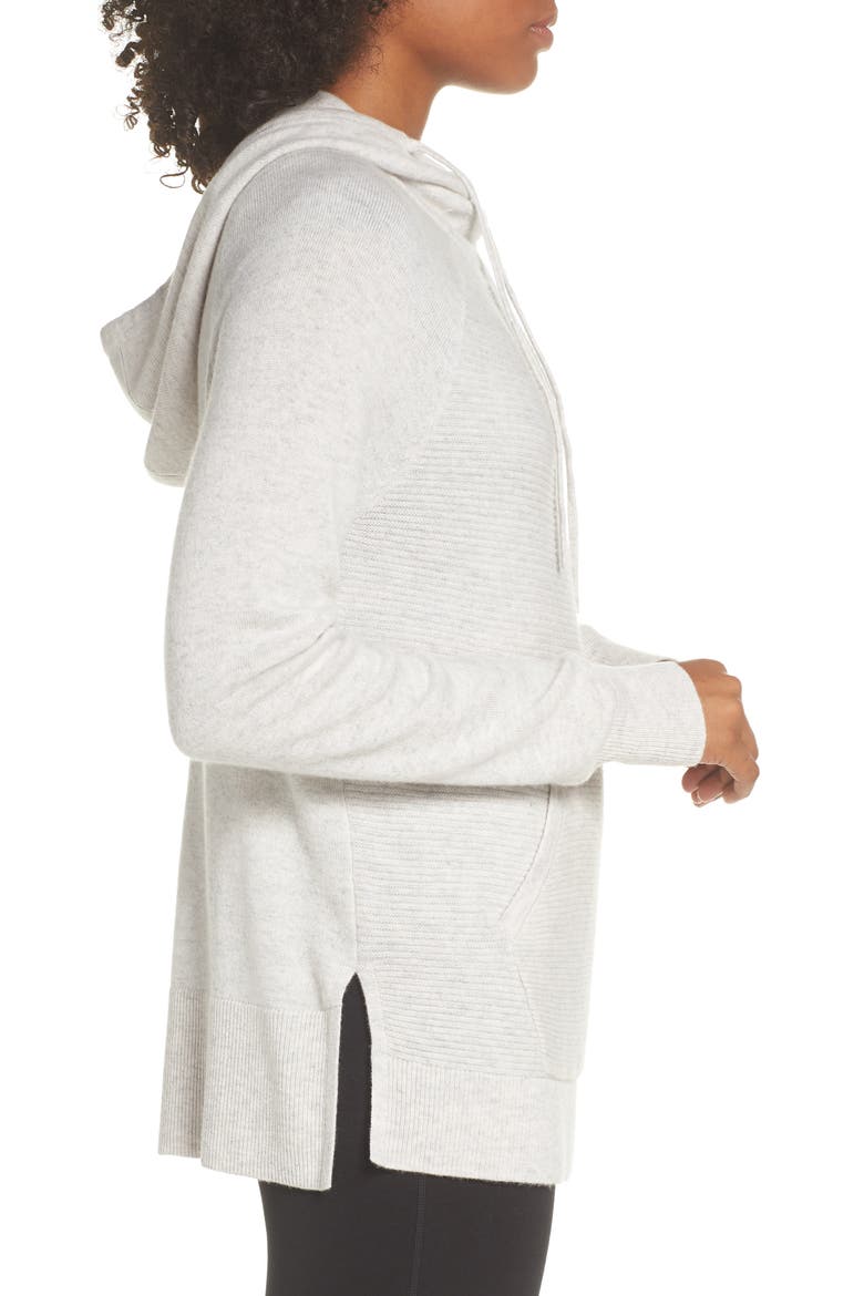 Cashmere and Wool Hoodie, Alternate, color, GREY CHIME HEATHER