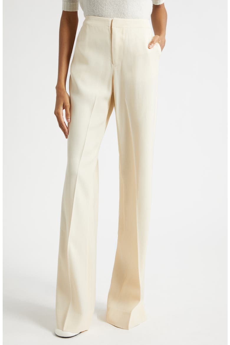 Sine Split Hem Straight Leg Trousers, Main, color, ECRU