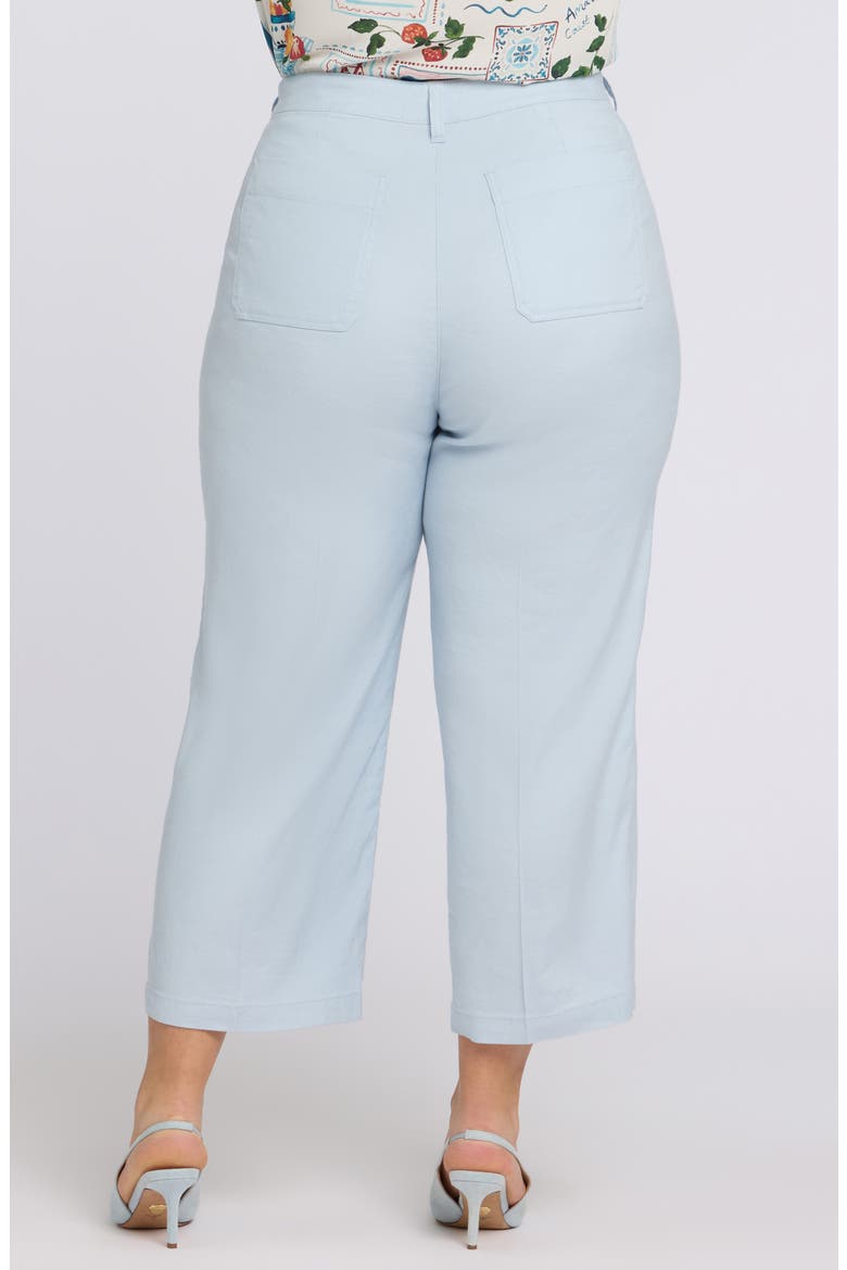 Utility Wide Leg Capri Linen Blend Pants, Alternate, color, BLUE CLOVER