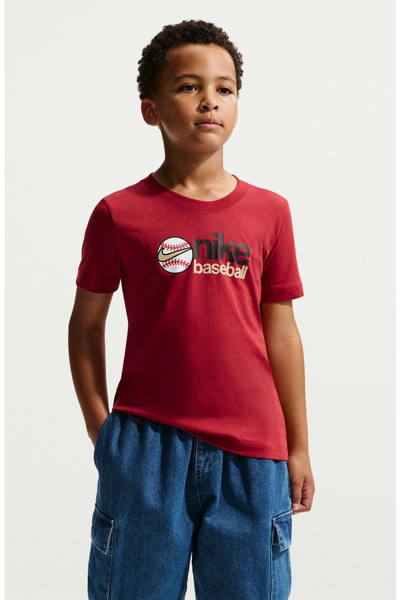 Kids' Baseball Graphic T-Shirt, Main, color, TOUGH RED