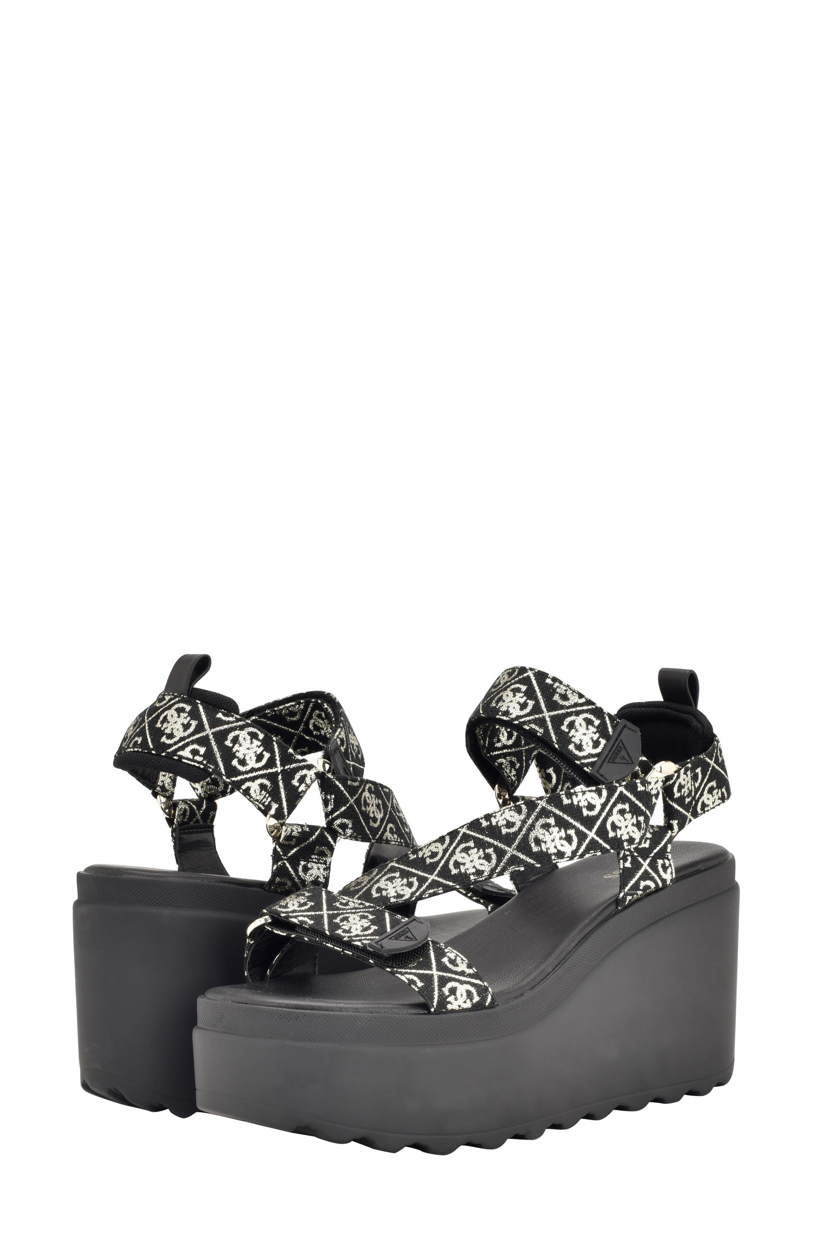GUESS Ocilia Platform Sandal, Alternate, color, Black