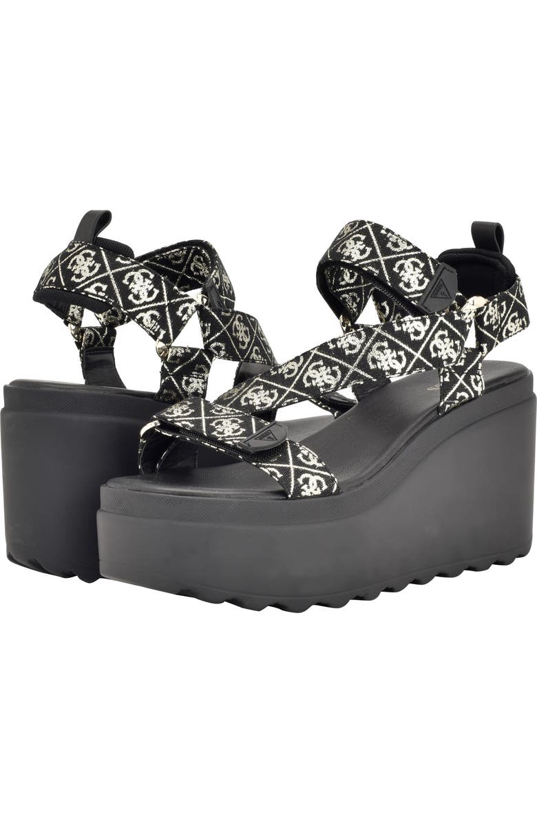 GUESS Ocilia Platform Sandal, Alternate, color, Black