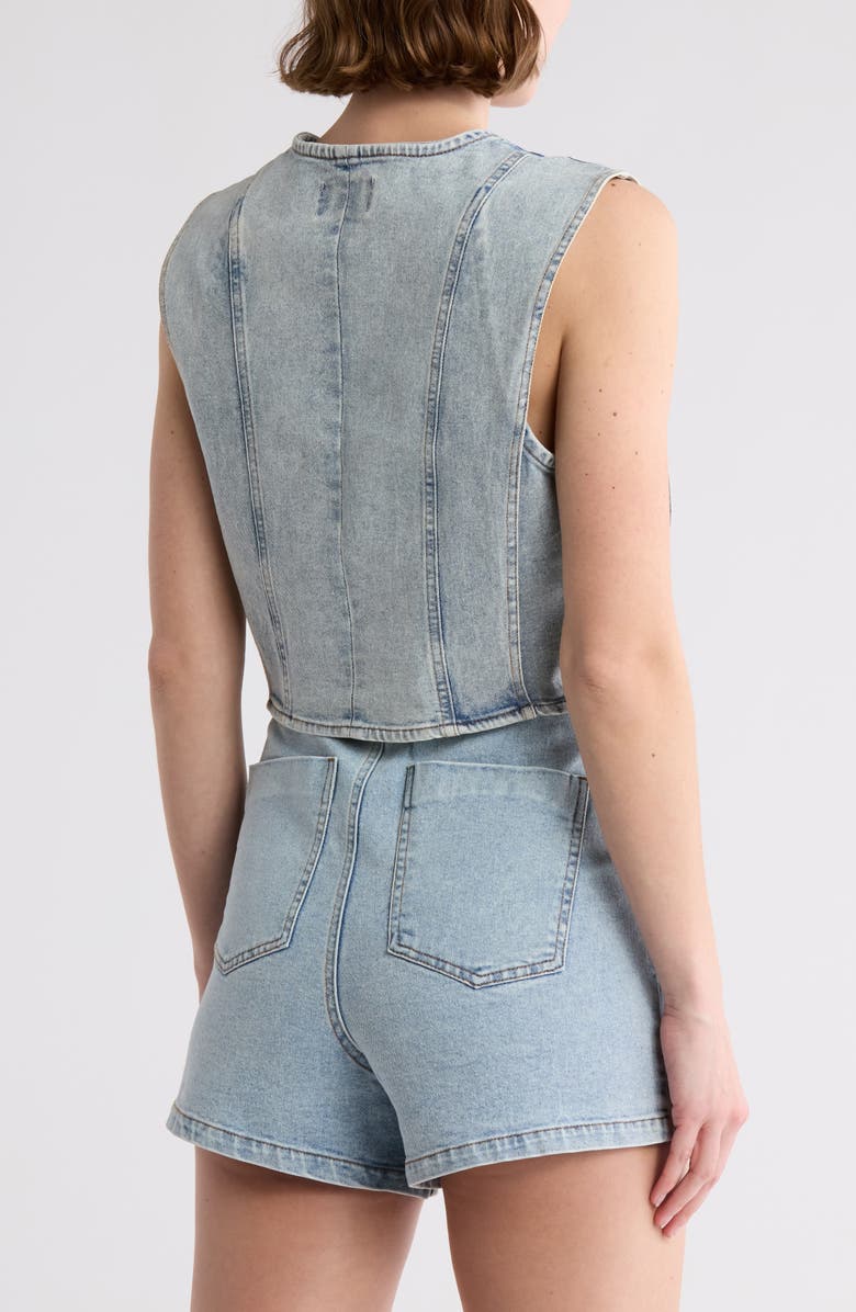 Vigoss Seamed Denim Vest, Alternate, color, Light Wash