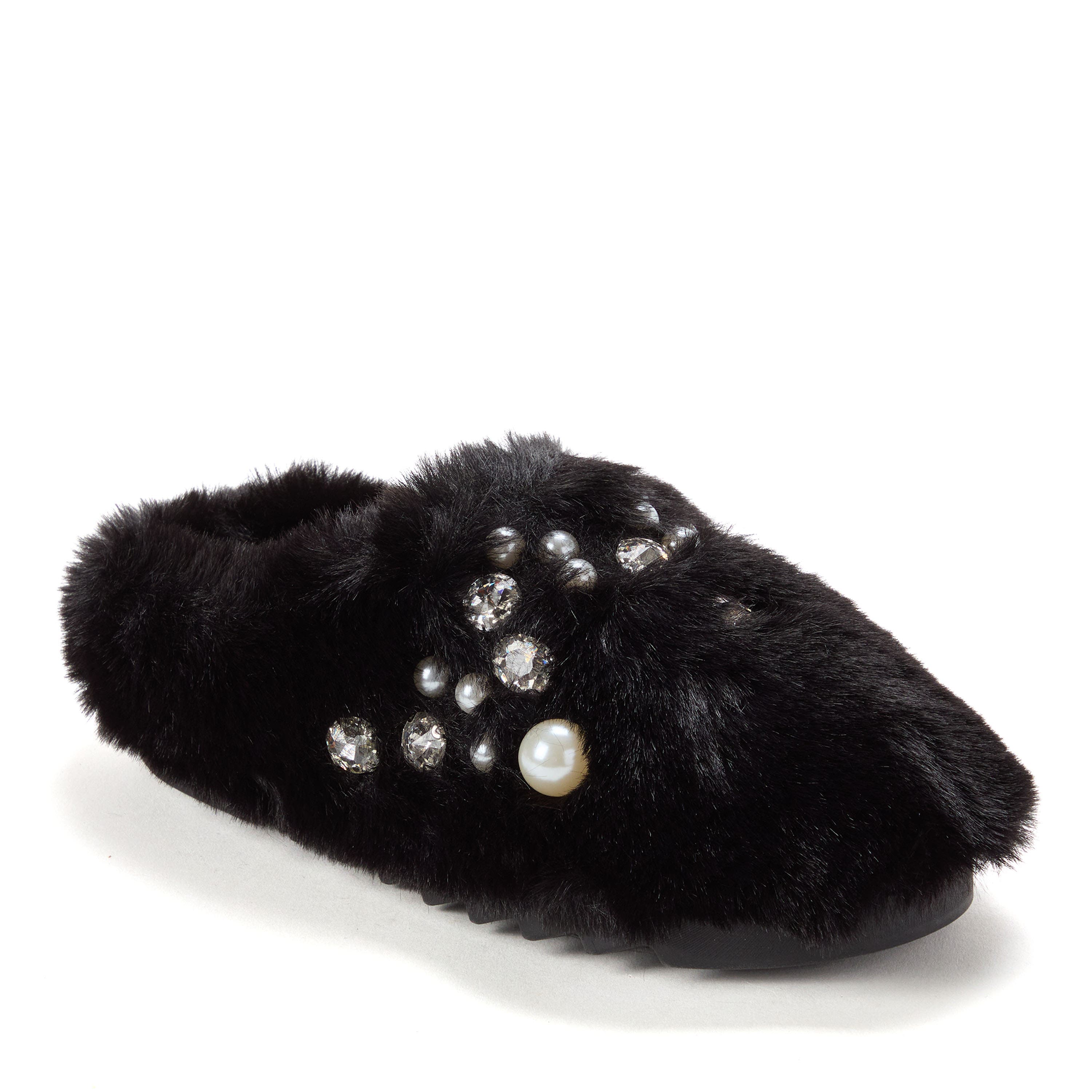 Annabelle Pile Clog With Embellishment Slippers, Main, color, BLACK