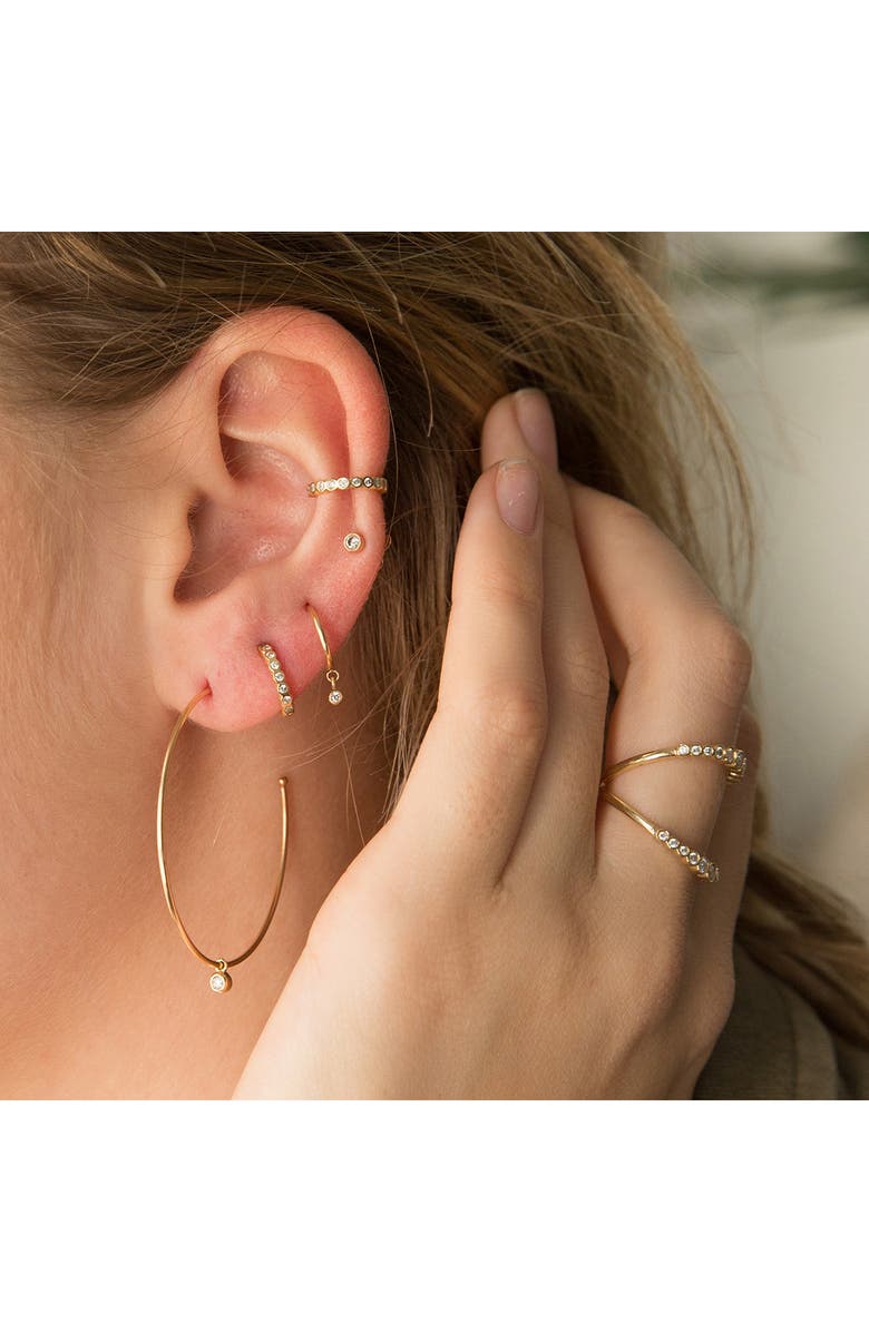 Zoë Chicco Diamond Small Hoop Earrings, Alternate, color,