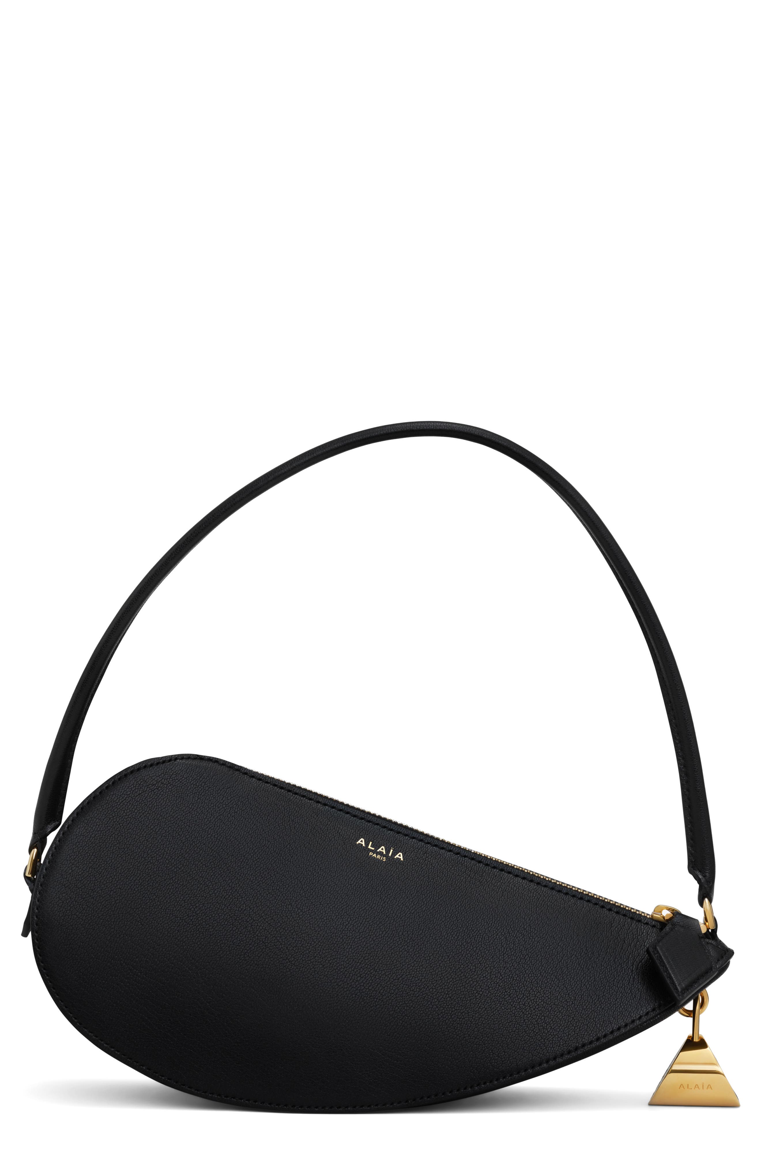 Alaïa Le Demi Coeur Leather Shoulder Bag, Main, color, 