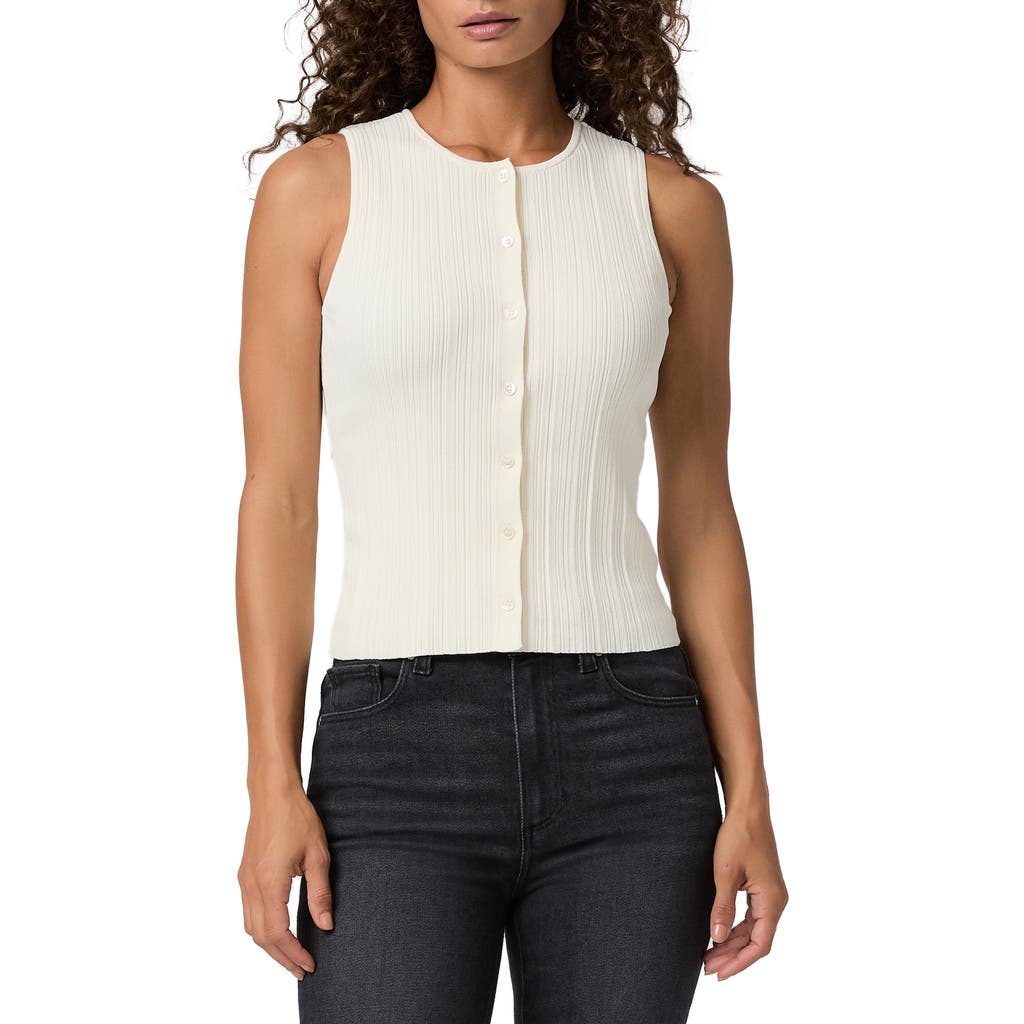 Paige Leira Button Front Sweater Tank In White