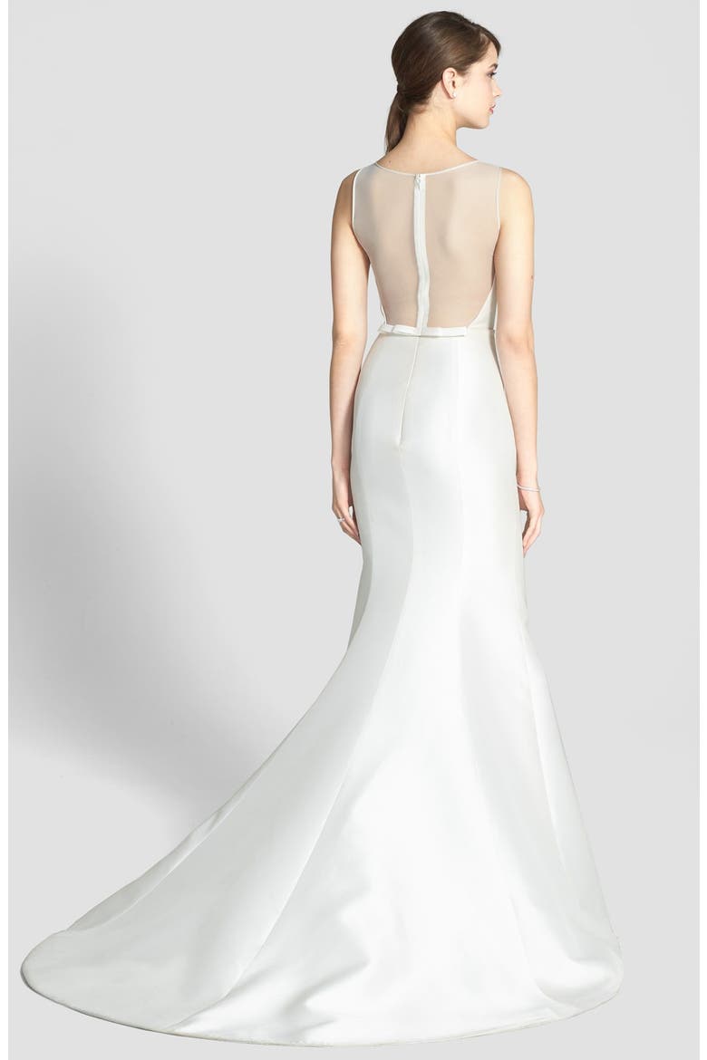 Preston Silk Magnolia Sheath Wedding Dress, Alternate, color, IVORY