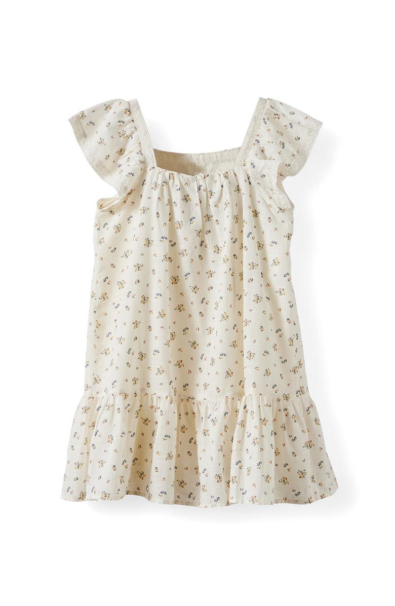 Kids Kid's Billie Flutter Sleeve Dress, Main, color, Dark Vanilla Floral