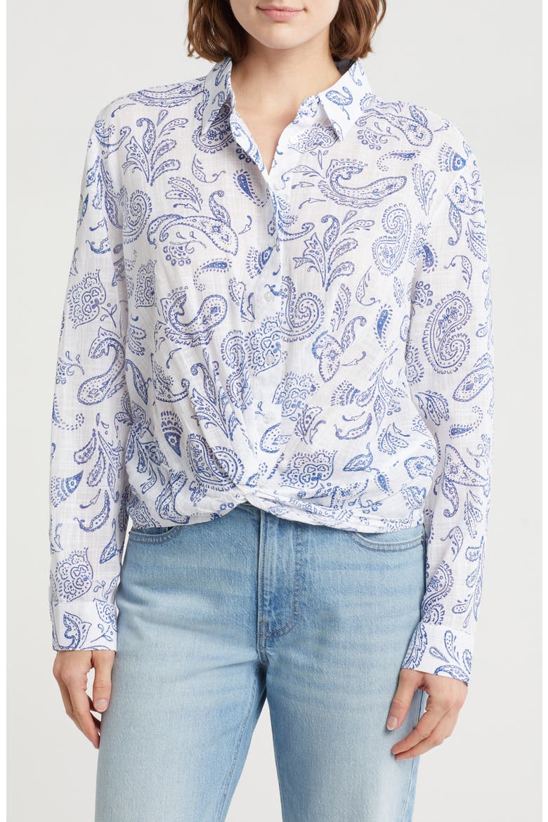 Button Front Shirt, Main, color, BLUE PRINT