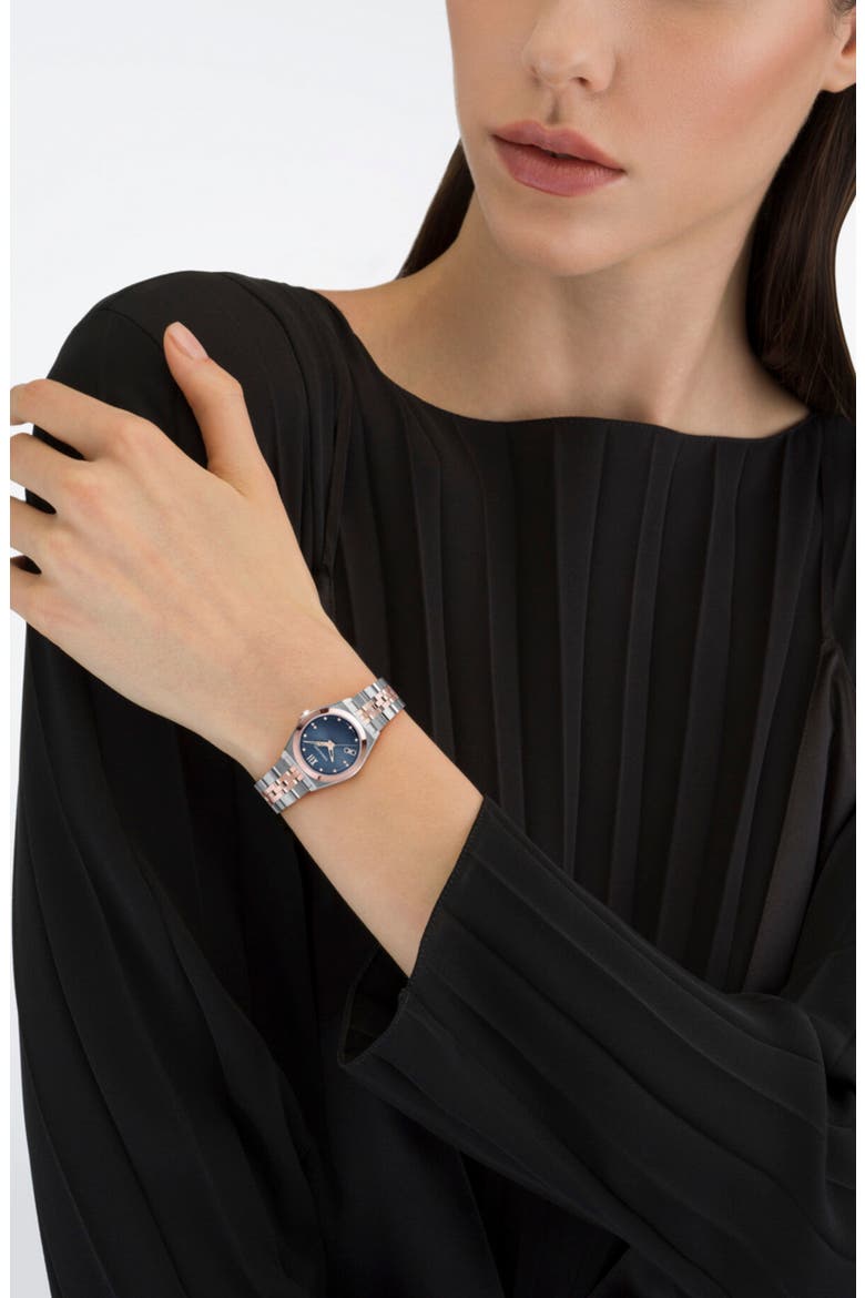 Vega Diamond Bracelet Watch, Alternate, color, TT IPRG/SS