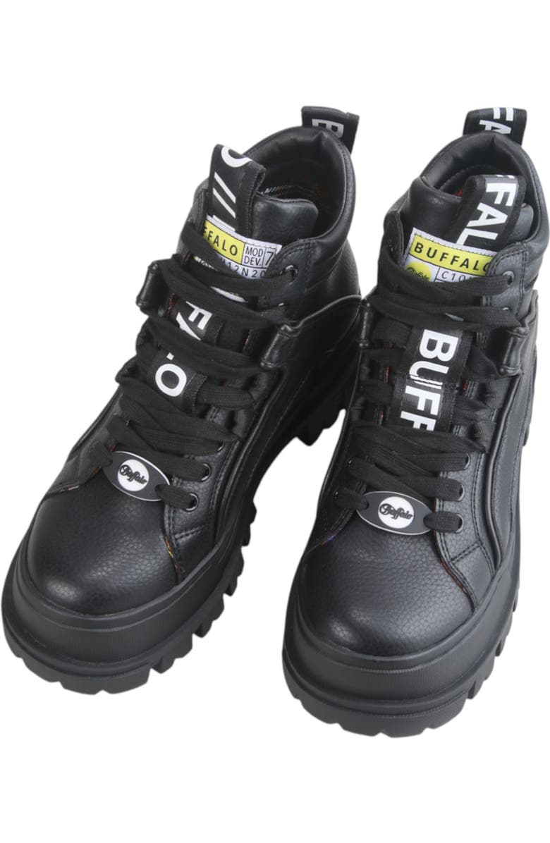 Buffalo Boots Aspha Nc Mid Flat Bootie, Alternate, color, Black