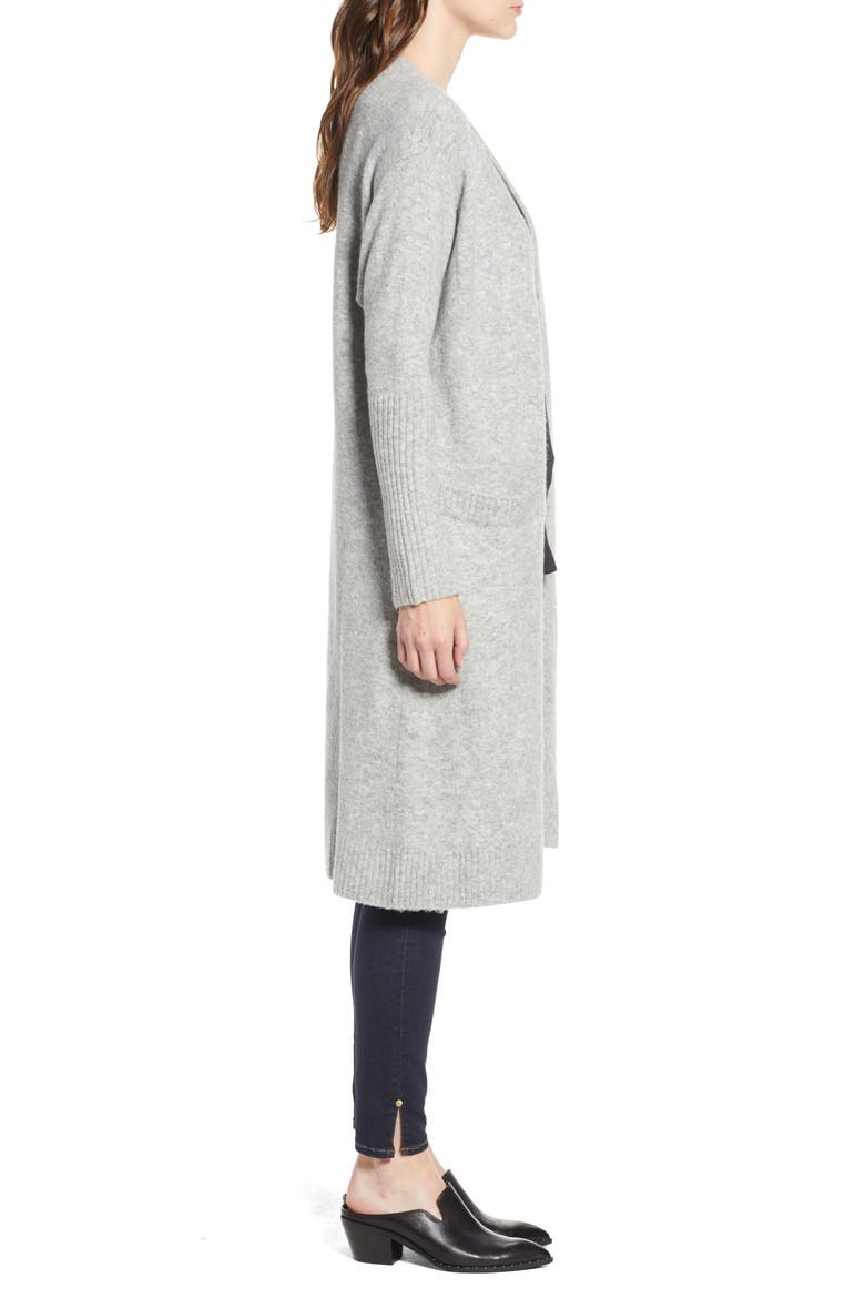 Long Knit Duster, Alternate, color, GREY LIGHT HEATHER