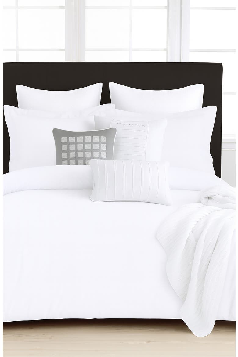 300 Thread Count Cotton Percale Duvet Cover & Sham Set, Alternate, color, WHITE