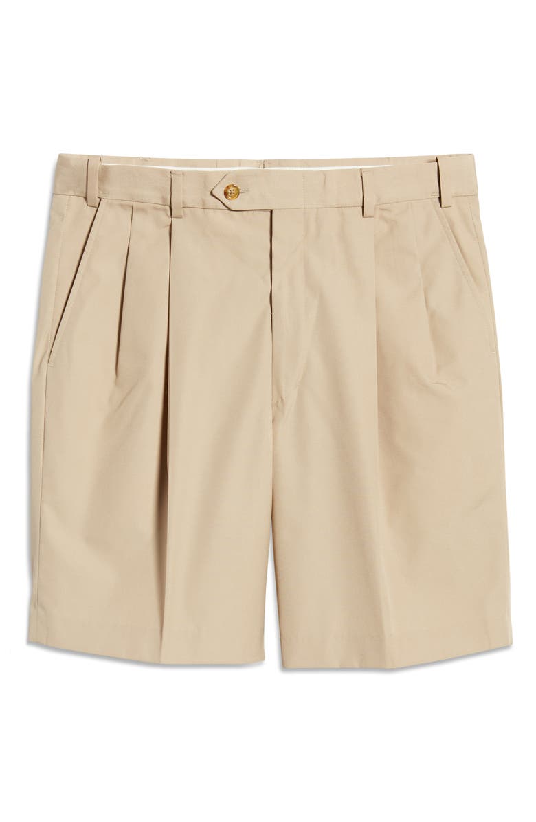 Berle Prime Pleated Poplin Shorts, Alternate, color, Tan