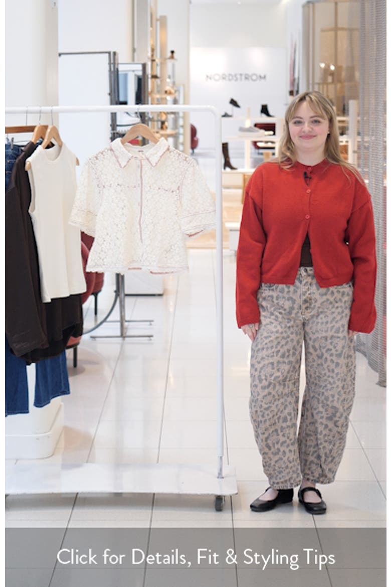 Mannie Floral Lace Button-Up Crop Shirt video