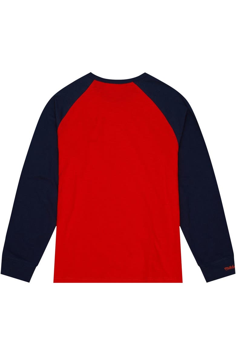 Men's Mitchell & Ness Orange Virginia Cavaliers Legendary Slub Raglan Long Sleeve T-Shirt, Alternate, color, Orange