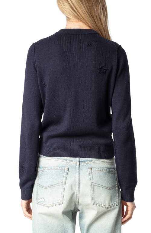 Zadig & Voltaire Alpha Seco Stars Silk & Cashmere Cardigan In Encre