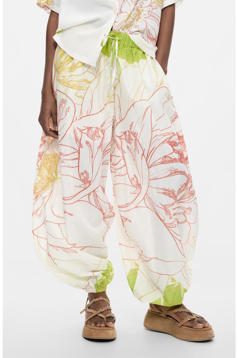 Cotton Balloon Pants, Main, color, WHITE MULTI