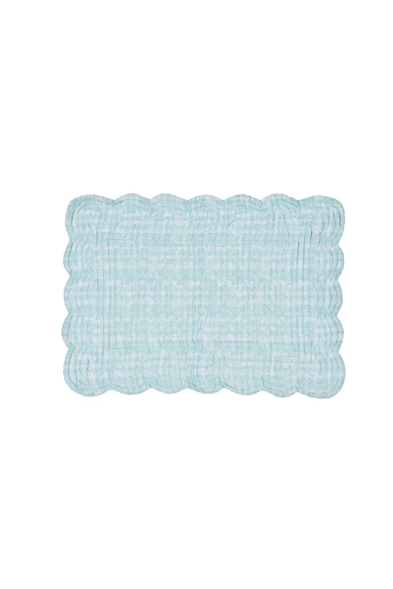 Behari Coastal Sea Life Cotton Quilted Reversible Placemats Set of 6, 13" x 19", Alternate, color, Blue