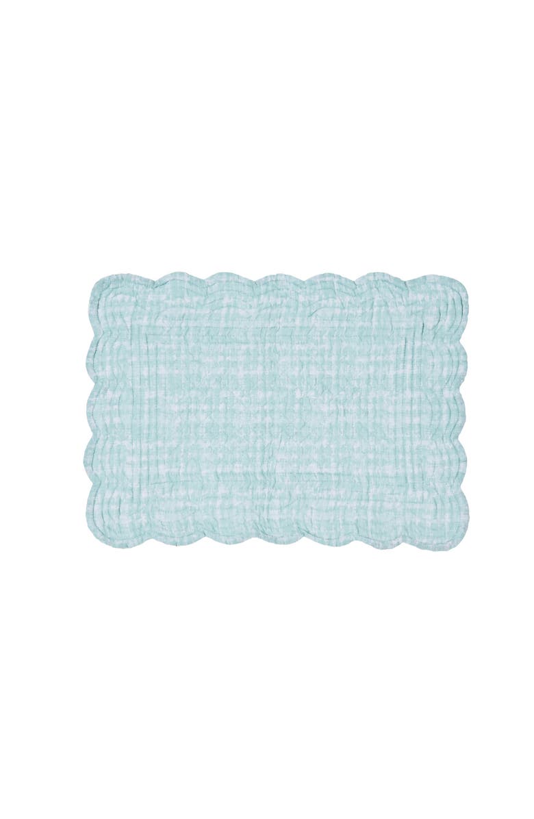 C&F Home Behari Coastal Sea Life Cotton Quilted Reversible Placemats Set of 6, 13" x 19", Alternate, color, Blue