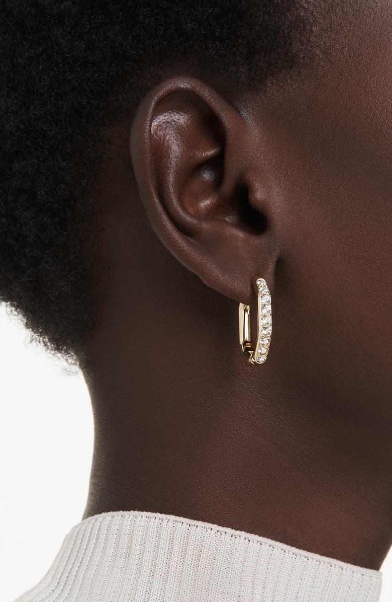 Swarovski Dextera Crystal Hoop Earrings, Alternate, color, Gold