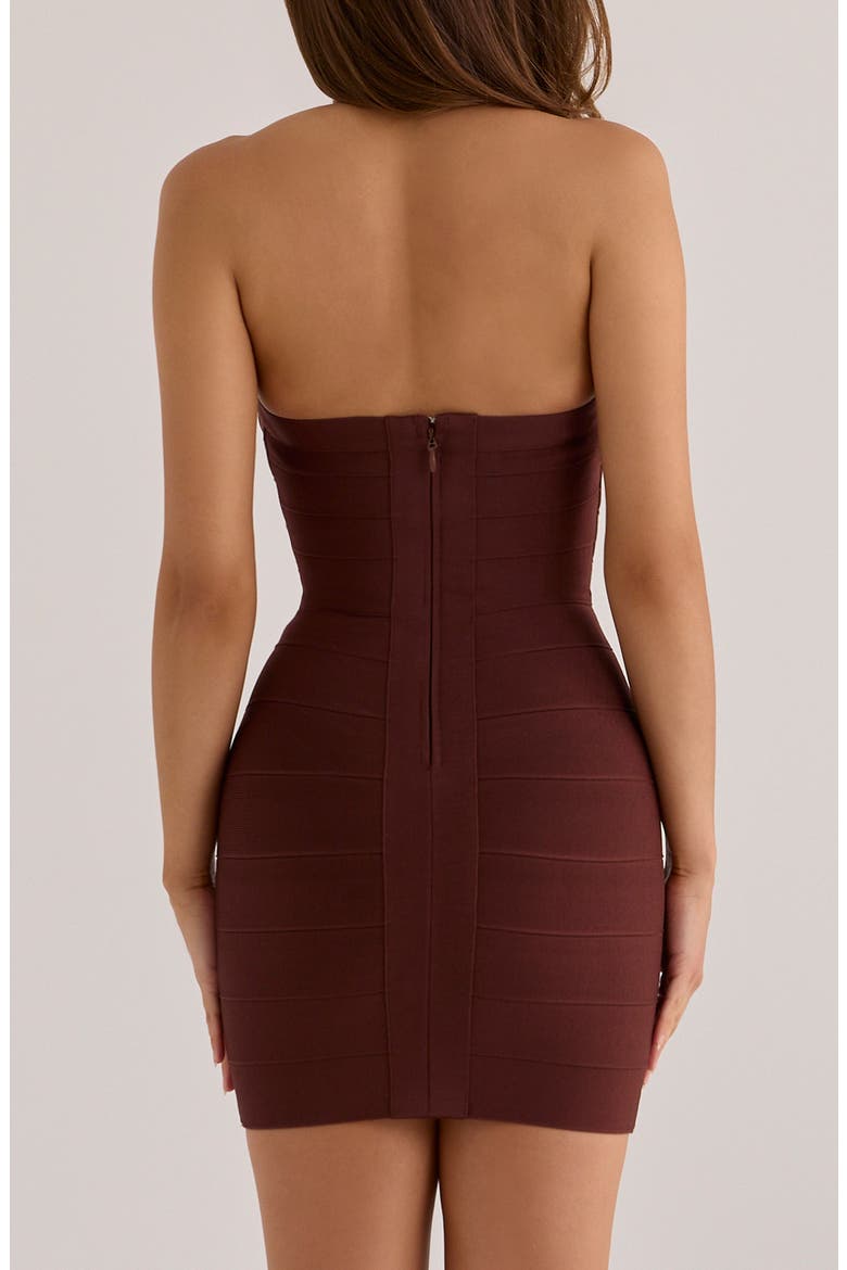 The Contour Bandage Minidress, Alternate, color, CHOCOLATE BROWN