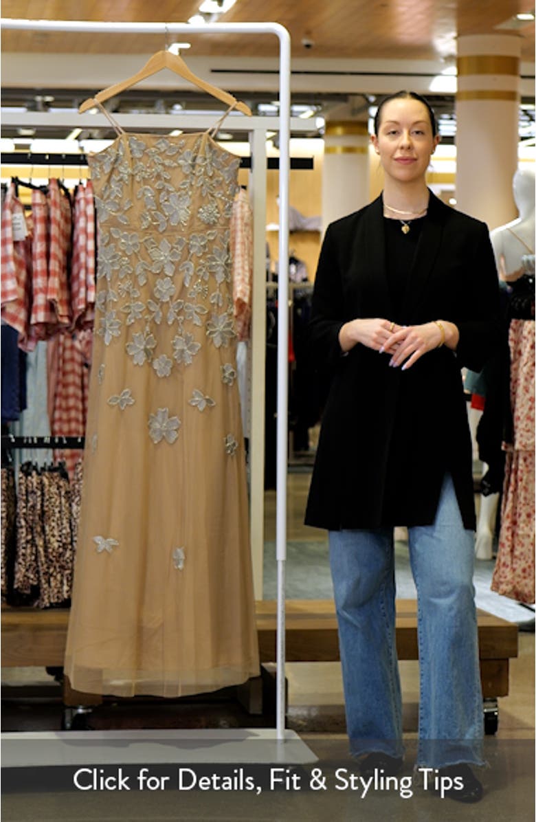 Beaded Strapless Mesh Fit & Flare Ballgown, sales video thumbnail