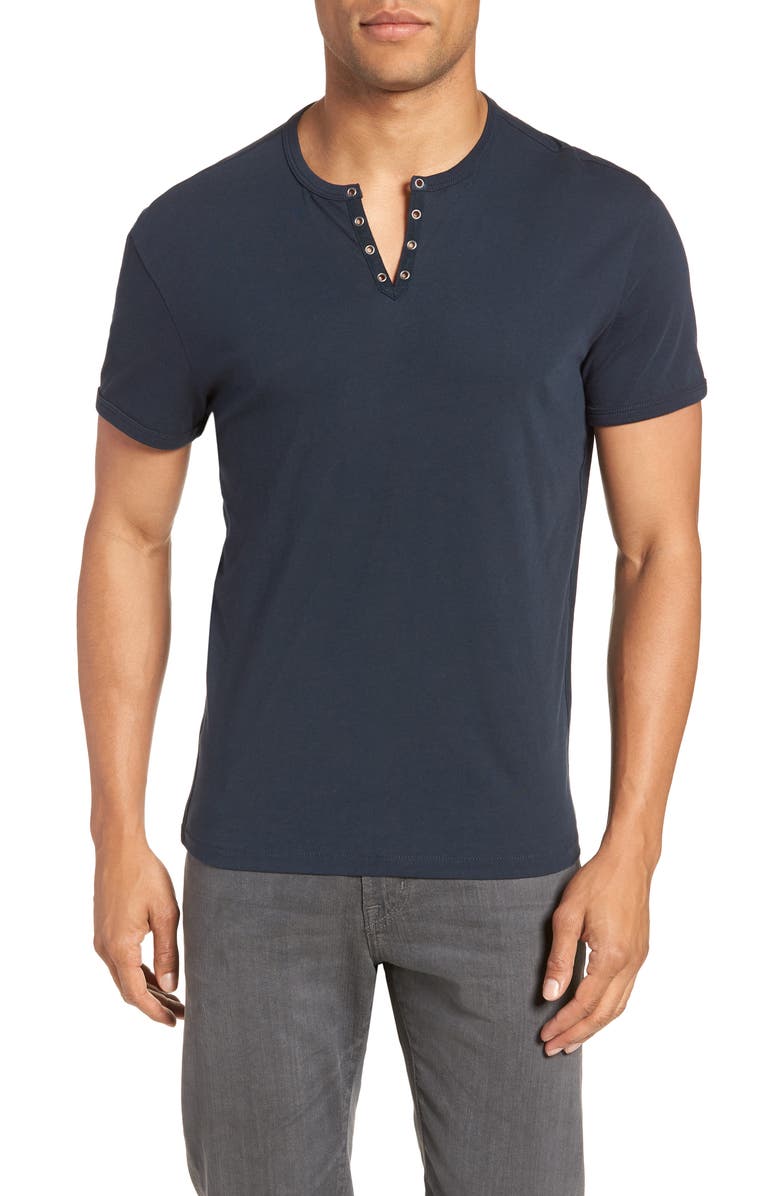 John Varvatos Star USA Eyelet Neck Henley, Main, color, 