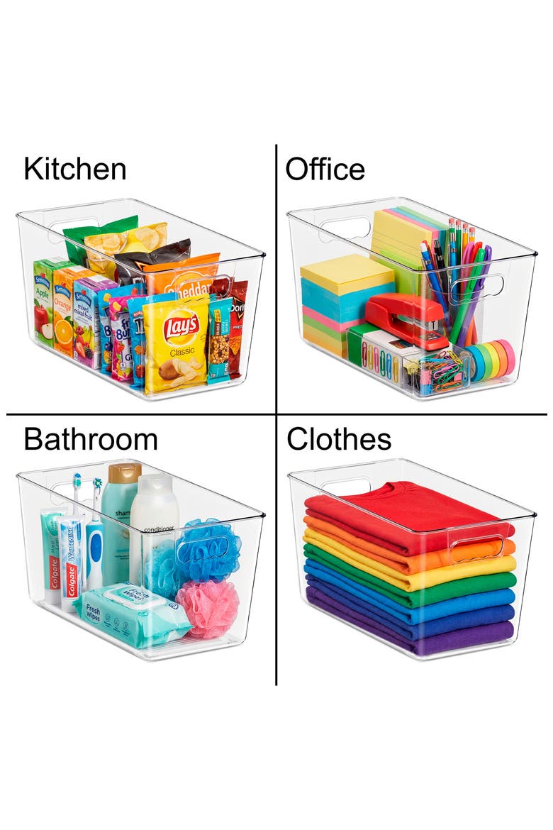 Set of 8 Extra Large Clear Storage Bins, Alternate, color, NO COLOR