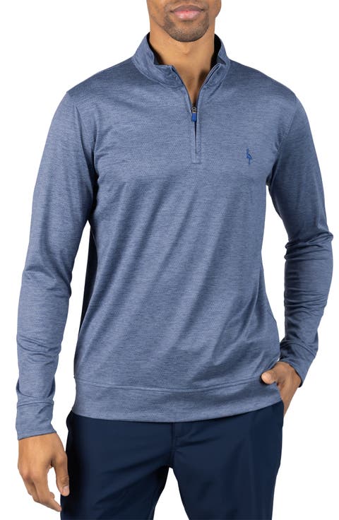 Mélange Mesh Performance Quarter Zip Pullover