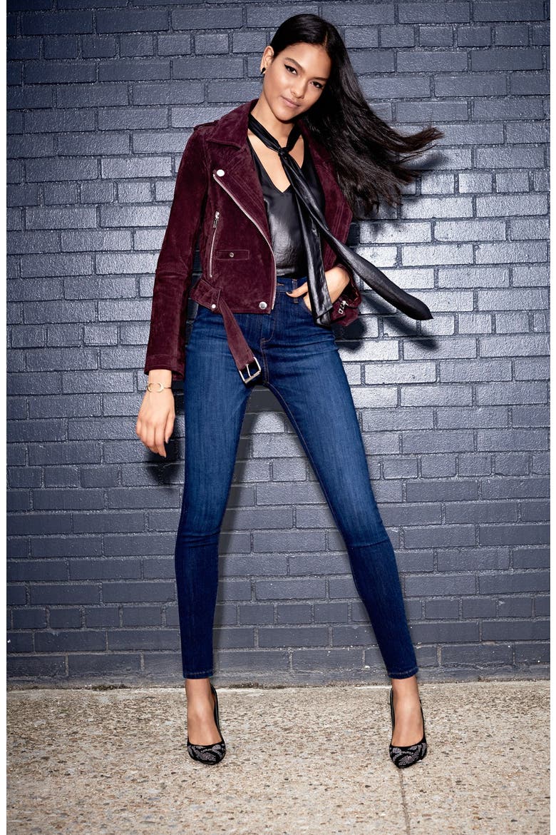 High Rise Skinny Jeans, Alternate, color, BLUE