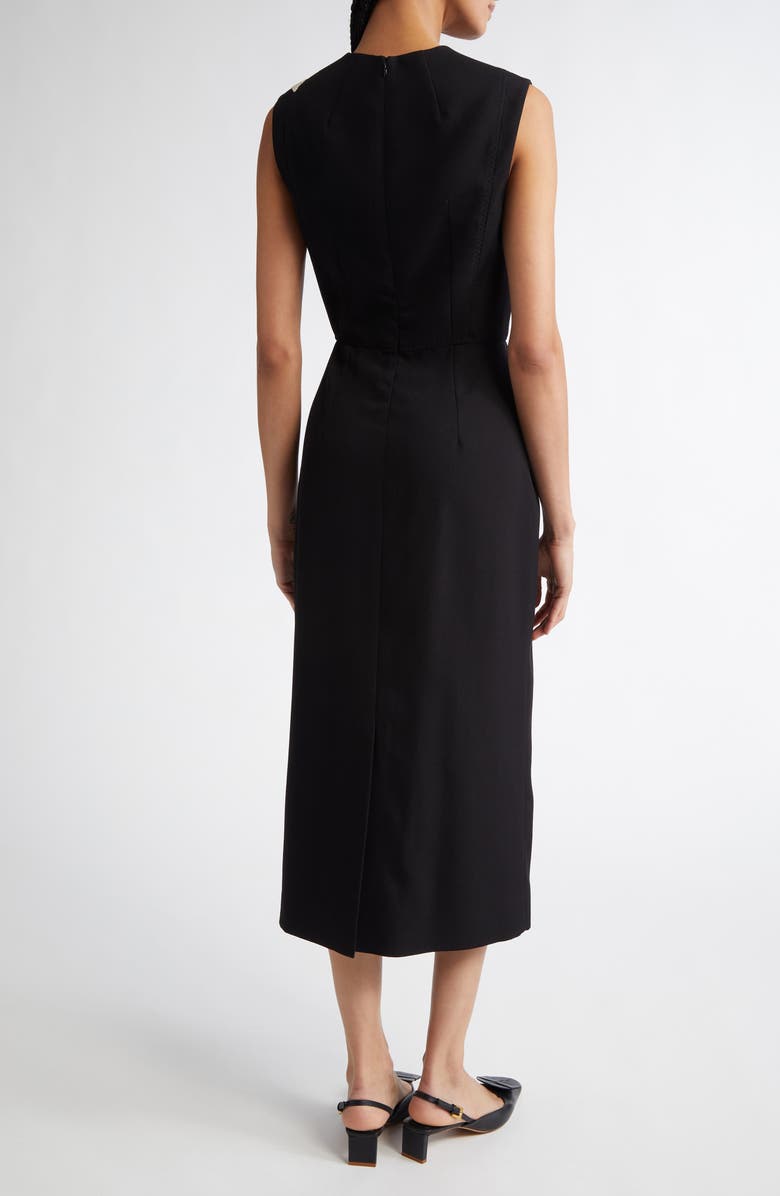 Erdem Embroidered Wool Pencil Cocktail Dress, Alternate, color, 