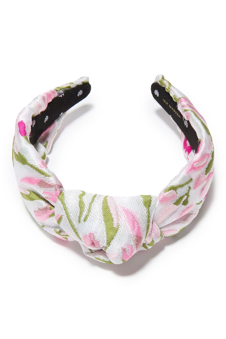 Tulip Print Knotted Headband, Alternate, color, BLUSH