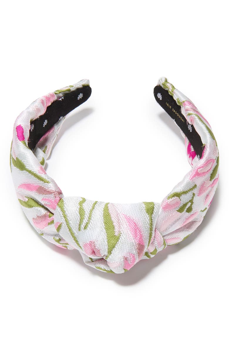 Lele Sadoughi Tulip Print Knotted Headband, Alternate, color, Blush