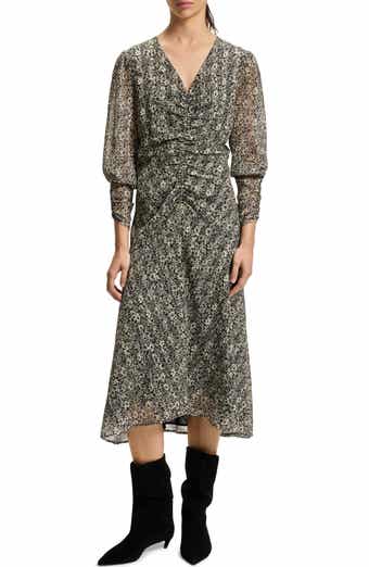 BOSS Orange Derodeo Ruched Midi Dress